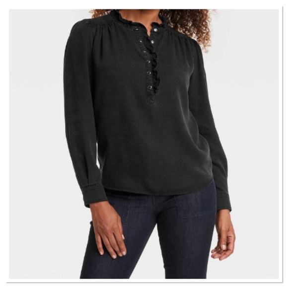 Knox Rose Tops - Knox Rose Women’s Long Sleeve Denim Button Down Shirt